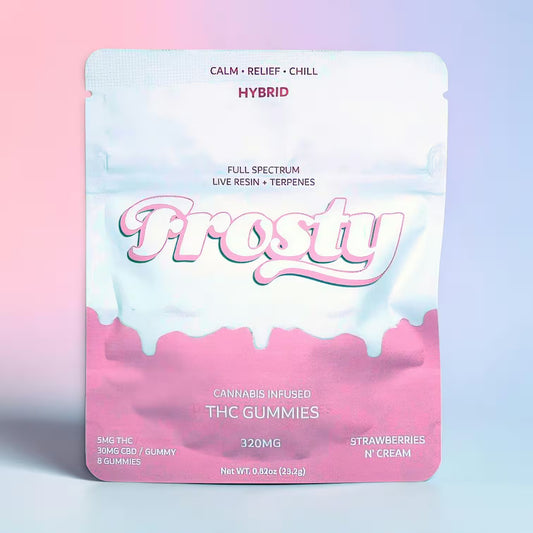 Daytime THC gummies strawberries and cream flavor, 320mg thc 