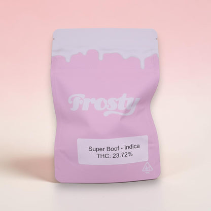 Super Boof indica thca flower strain bag