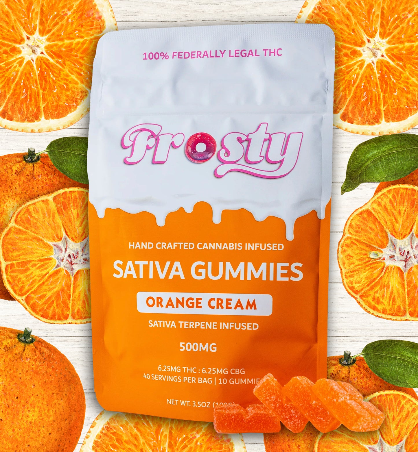 Delta 9 THC Sativa Gummies - Orange Cream